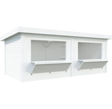 Pavillon de jardin en bois blanc avec deux volets de vente