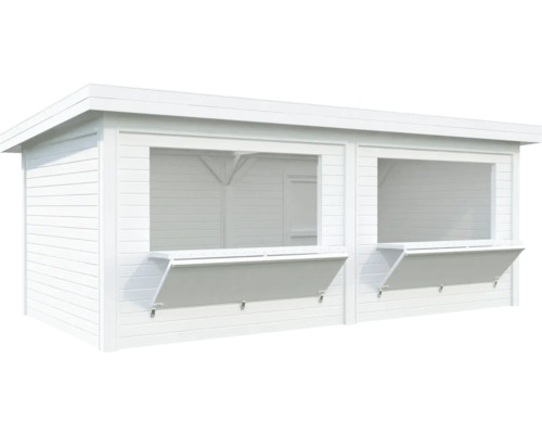 Pavillon de jardin en bois blanc avec deux volets de vente