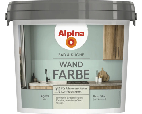 Alpina Logo Salle de bain et cuisine Peinture murale Agave Mat en pot