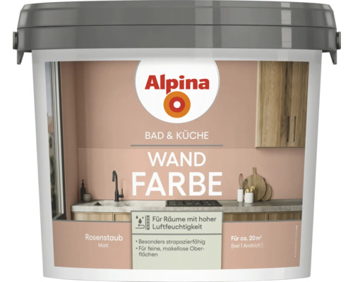 Alpina Bain et Cuisine peinture murale couleur poussière de rose