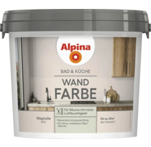 Seau de peinture murale Alpina salle de bain et cuisine Magnolia mat