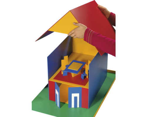 Maison de jeu en bois avec meubles et toit amovible