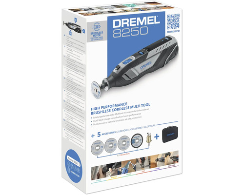 Outil multifonction sans fil Dremel 8250 avec accessoires dans son emballage