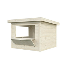 Kiosque de jardin en bois avec fenêtre et comptoir rabattable