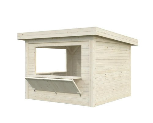 Kiosque de jardin en bois avec fenêtre et comptoir rabattable
