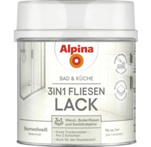 Peinture pour carrelage 3 en 1 Alpina pour salle de bains et cuisine, blanc coton, satinée