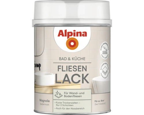 Alpina Fliesenlack Magnolie seidenmatt für Bad und Küche