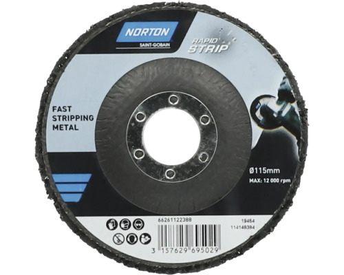 Norton Disque abrasif Ø 115 mm métal Norton Saint-Gobain Rapid Strip disque de nettoyage de 115 millimètres de diamètre