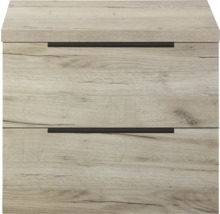 Meuble sous-lavabo avec deux tiroirs aspect bois