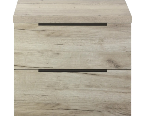 Meuble sous-lavabo avec deux tiroirs aspect bois