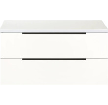 Meuble sous-lavabo blanc avec deux tiroirs