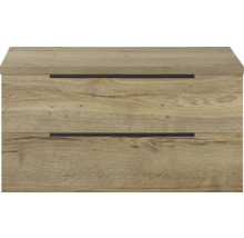 Meuble sous-lavabo avec deux tiroirs aspect bois