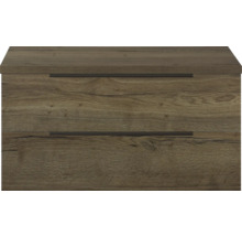 Meuble bas avec deux tiroirs aspect bois