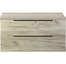 Meuble bas avec deux tiroirs aspect bois