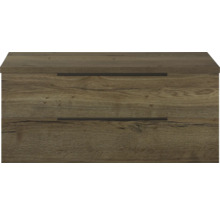 Meuble sous-lavabo avec deux tiroirs aspect bois