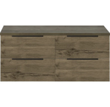 Meuble sous-vasque avec quatre tiroirs aspect bois