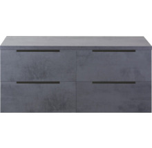 Meuble bas avec quatre tiroirs et poignées