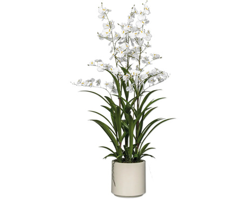 Künstliche Orchidee im Topf als Zimmerdekoration
