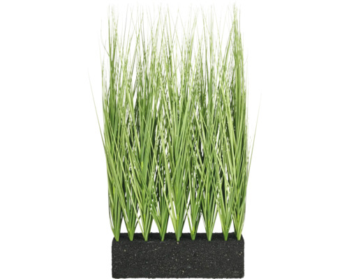 Kunstpflanze Miscanthusgras Raumteiler H 80 cm im Block Künstliches Gras in einem schwarzen Behälter