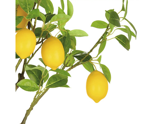 Künstlicher Zitronenzweig mit Blättern und gelben Früchten