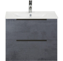 Meuble sous-lavabo avec deux tiroirs, lavabo et robinet