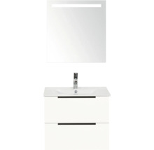 Meuble-lavabo avec meuble sous-vasque et miroir avec éclairage