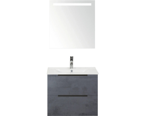 Waschtisch mit Unterschrank und Spiegel mit Beleuchtung für das Badezimmer