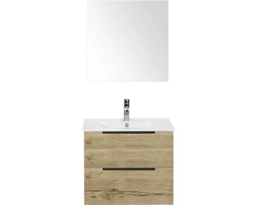 Meuble sous-lavabo avec lavabo et miroir