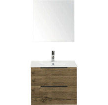 Waschtischkombination mit Spiegel, Armatur und Unterschrank