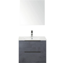 Meuble-lavabo avec meuble sous-vasque et miroir pour la salle de bain