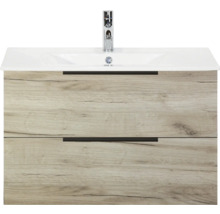 Meuble sous-lavabo avec deux tiroirs et lavabo à poser