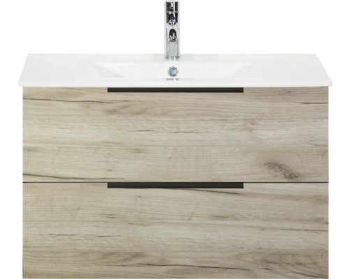 Meuble sous-lavabo avec deux tiroirs et lavabo à poser