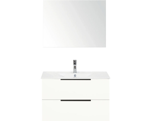Badezimmermöbel Set mit Spiegel, Waschbecken und Unterschrank