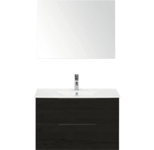 Waschtischkombination mit Spiegel, Waschbecken und Unterschrank