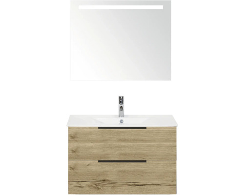 Meuble sous-lavabo avec lavabo et miroir avec éclairage