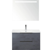 Waschtisch mit Unterschrank, Spiegel und Beleuchtung für das Badezimmer