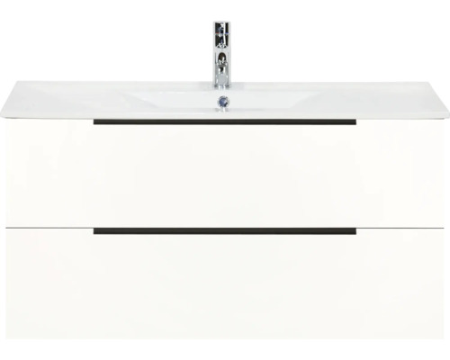 Meuble sous-lavabo avec deux tiroirs et robinetterie