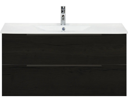 Meuble sous-lavabo avec deux tiroirs et vasque à poser