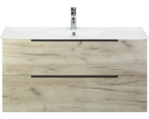 Meuble-lavabo avec deux tiroirs et une vasque