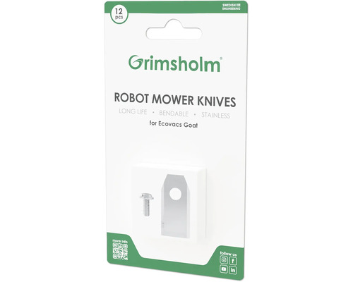 Messer für Ecovacs Goat, 12 Stück Grimsholm Robotermähermesser, 12 Stück, für Ecovacs Goat