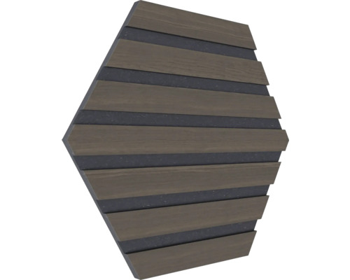 Panneau acoustique Fjordwall He x agon chêne fumé 265 x 265 x 9 mm 1 pack = 3 pièces