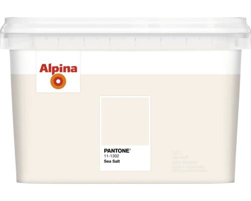 Eimer mit Alpina Wandfarbe, Farbton Sea Salt, Inhalt 2,5 Liter