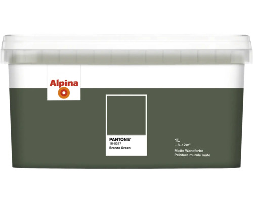 Alpina Peinture murale Pantone 18-0317 Peinture murale bronze green 2,5 l Peinture murale Alpina, Bronze Green, 1 litre, finition mate