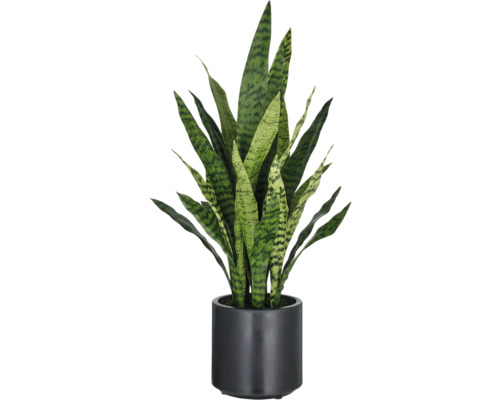 Kunstpflanze Ceylon-Bogenhanf H 90 cm Sansevieria in schwarzem Topf