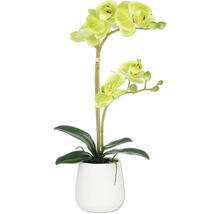 Künstliche Orchidee in weißem Topf