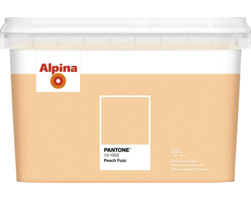 Alpina Peinture murale Pantone 13-1023 peach fuzz 2,5 l Peinture murale Alpina Peach Fuzz, 2,5 litres, pot