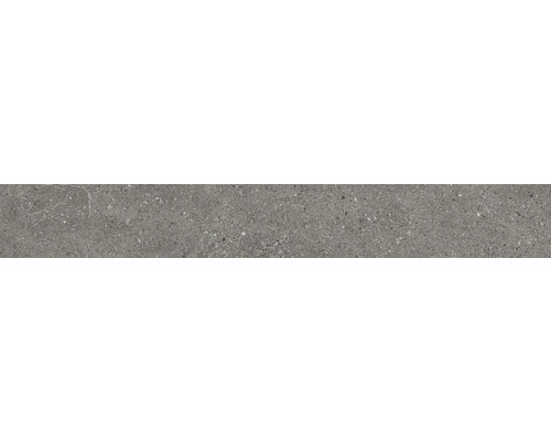 Plinthe de carrelage Alpen gris mat 9 cm x 60 cm x 0,9 cm Carrelage en grès cérame gris avec surface mate