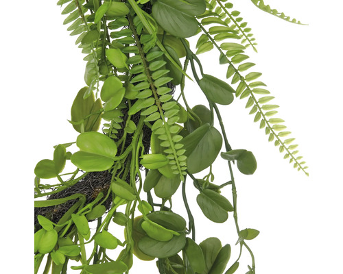 Dekorativer Kranz mit künstlichen grünen Blättern und Farn für den Innenbereich