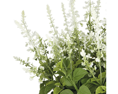 Künstlicher Lavendelbusch mit weißen Blüten und grünen Blättern