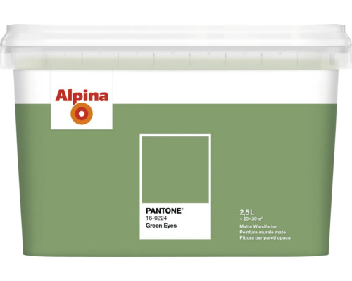 Alpina matte Wandfarbe, Grün, 2,5 Liter Eimer